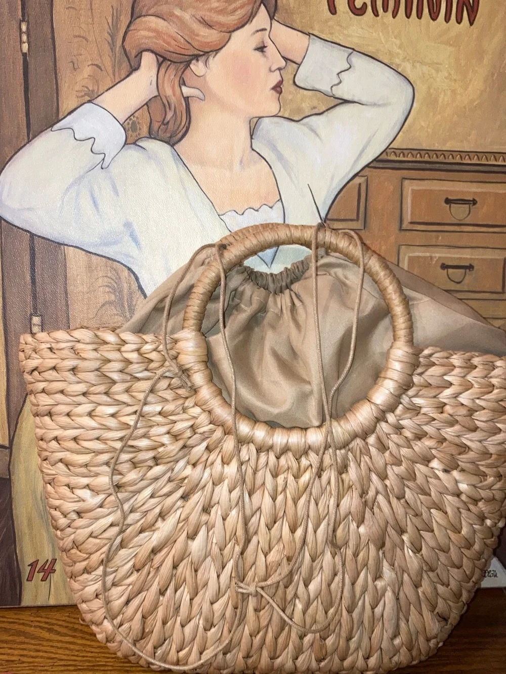 Summer Rattan Straw Tote Handbag -
- NWOT MSRP $40 - Picture 4 of 7